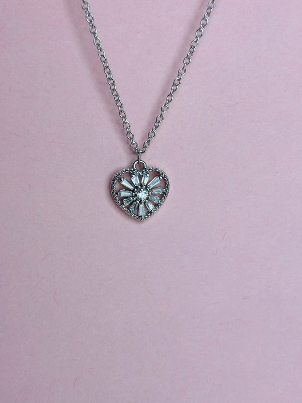 Heart Shaped Silver Pendent with Chain (Made in 925 Silver)