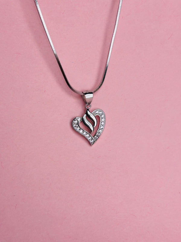 Heart Shaped Silvery Pendent Without Chain (Made in 925 Silver)