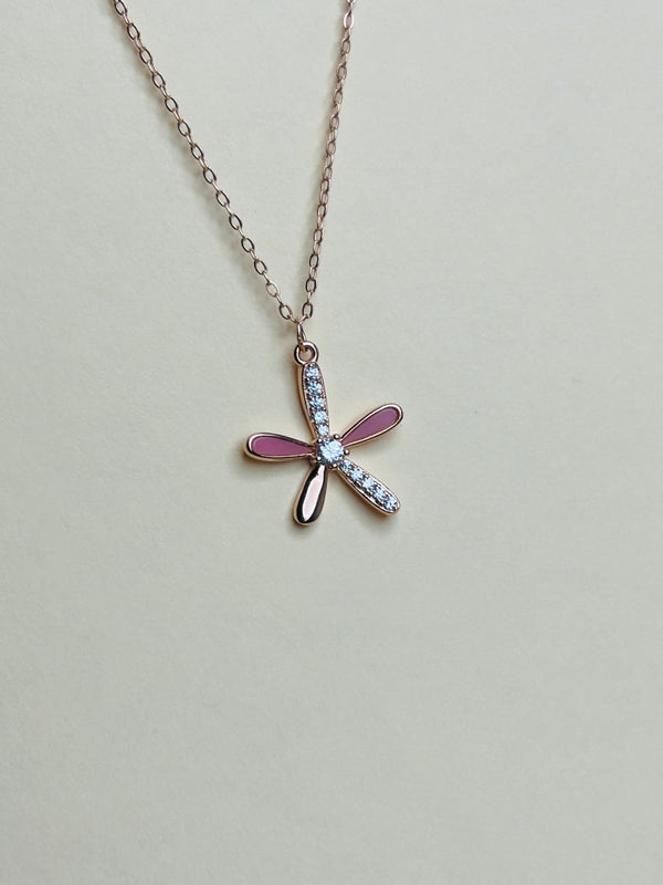 Rosegold Flowery Pendent with Chain (Made in 925 Silver)