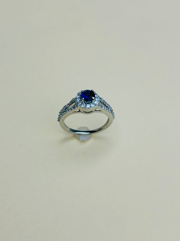 The Blue Stone Silver Ring (Made in 925 Silver)