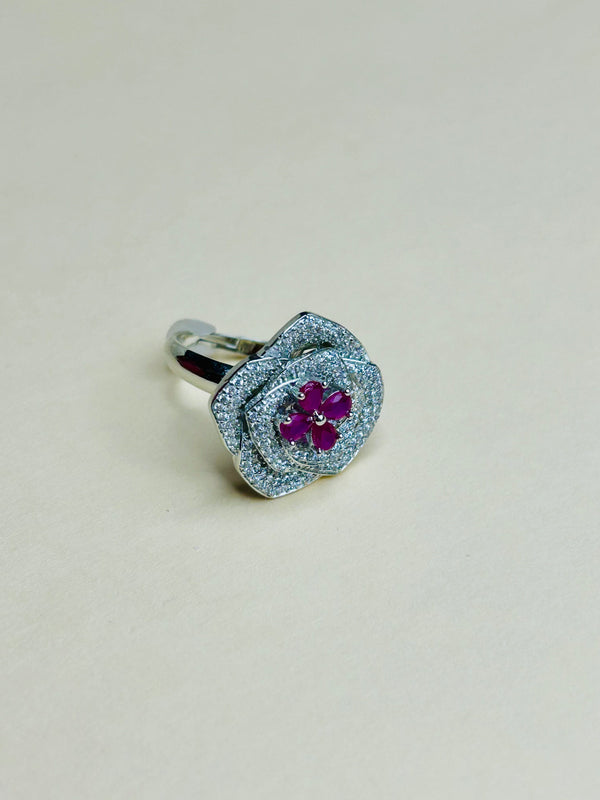 Pink Stone Silver Ring (Made in 925 Silver)