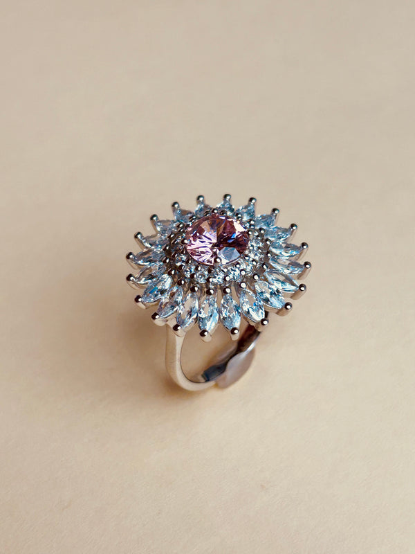 Pink CZ Stone Ring (Made in 925 Silver)