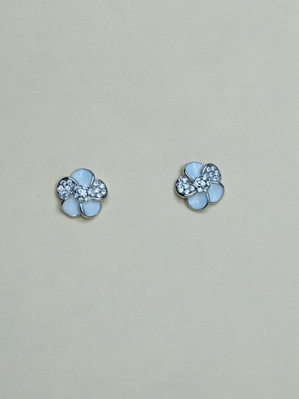 Flowery Silver White Earing (Made in 925 Silver)