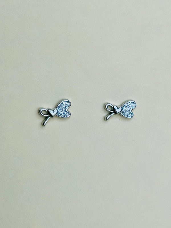 Bow Shaped Silver Earing (Made in 925 Silver)