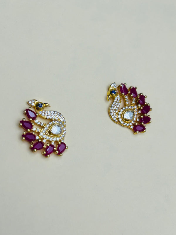 Kundan Earing Inspired by Peacock